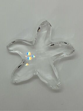 Swarovski Crystal Starfish Figurine Signed Swan Logo | Clear Crystal